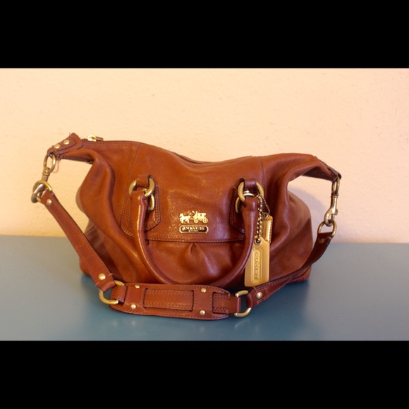 Coach Ashley Brown Leather Purse Satchel Handbag