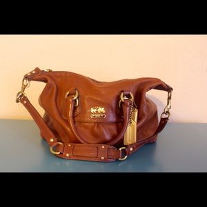 Coach Ashley Brown Leather Purse Satchel Handbag