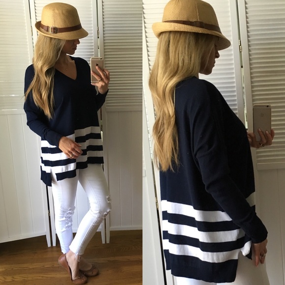 Sold• Stripe V-Neck - Picture 3 of 4