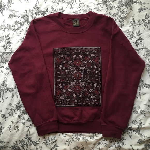 Obey floral print maroon sweatshirt hoodie