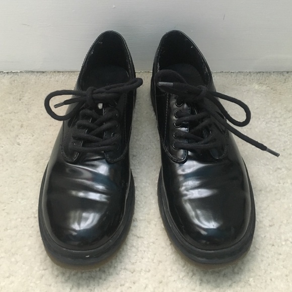 Punk vegan patent leather oxfords