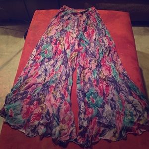 Floral printed sheer pants