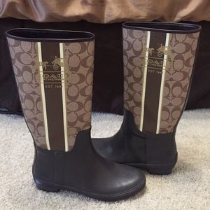 Coach rain boots size 8