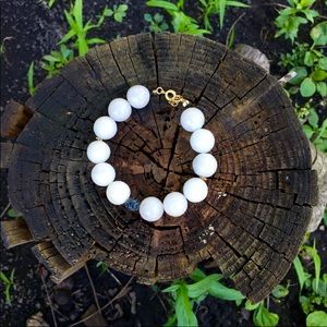 White Jade Bracelet 12mm