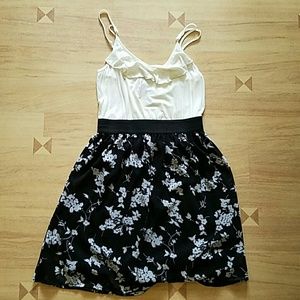 Black and white floral dress