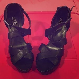 Black Wedge Heel