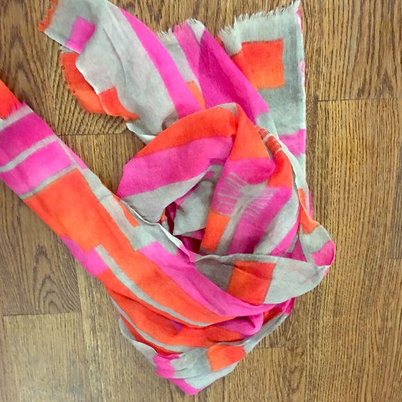 Beautiful colorful pink and orange graphic scarf