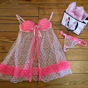 NWT Victoria's Secret babydoll lingerie w/thong