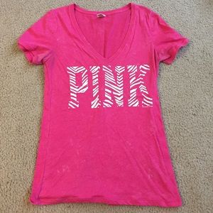Pink vneck tshirt