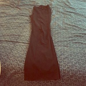 Navy blue dress pants.