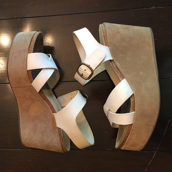 Pedro Garcia Shoes - Pedro Garcia Ivory Beige Suede Leather Wedges- 40