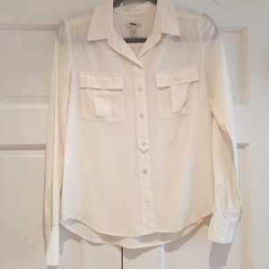 J.Crew cream blouse 100% silk
