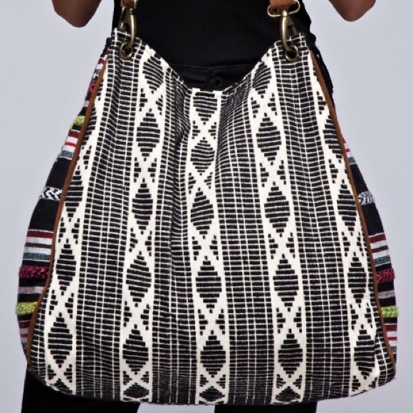 ETHNIC TOTE Vegan Leather Tapestry Large Book Bag - Picture 2 of 4