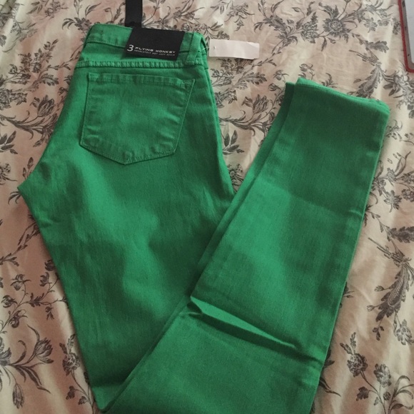 Flying monkey green skinny jeans