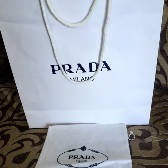 🛍 Prada shopping bag and shoe bag.