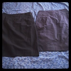 Black and blue pencil skirts