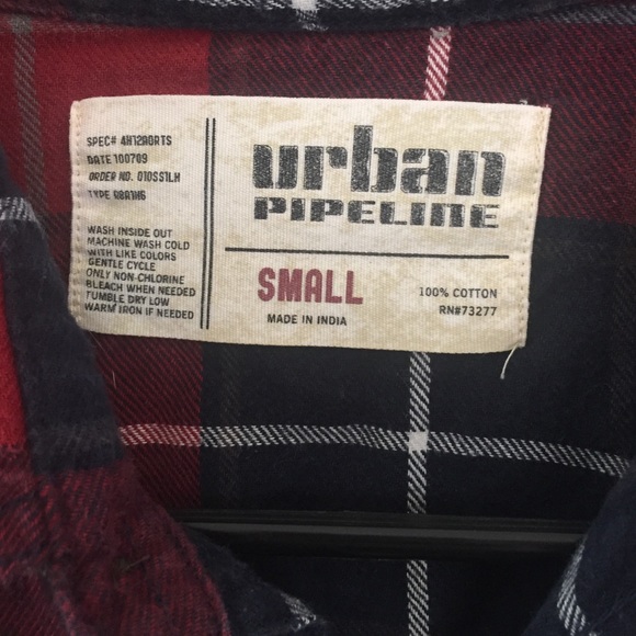 Red and blue flannel button up - Picture 2 of 2