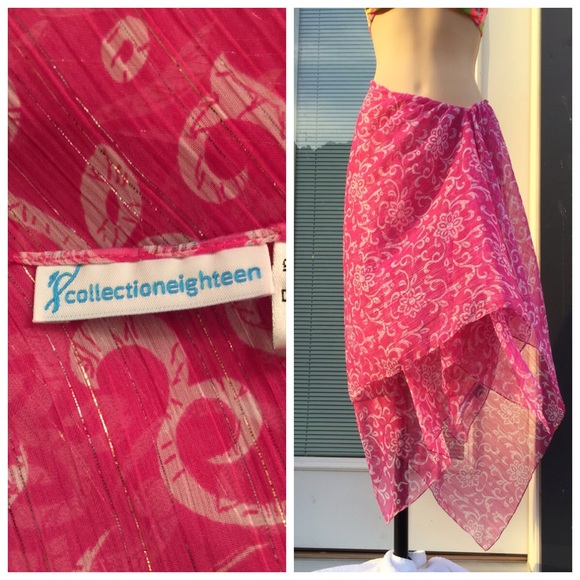 Scarf semi Sheer Skirt Swim Cover Like New S/M - Picture 4 of 5