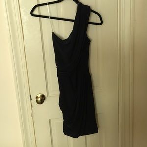 Navy blue one shoulder dress