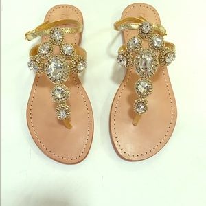 Gladiator style ankle strap embellished sandals