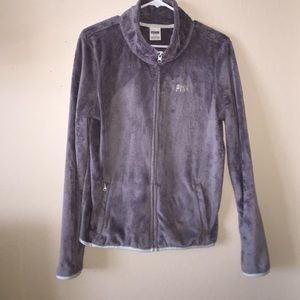 Victoria Secret grey & Tiffany blue fuzzy jacket