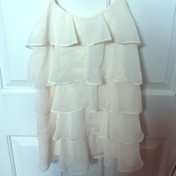 Off white ruffled tank top