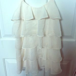 Off white ruffled tank top