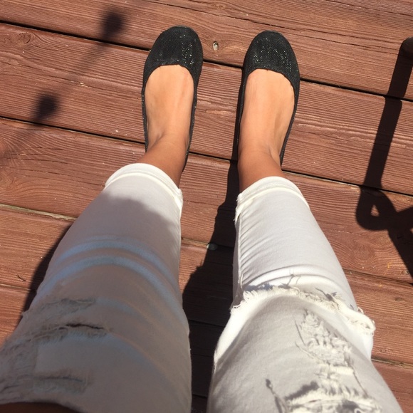 Black Sparkly Flats