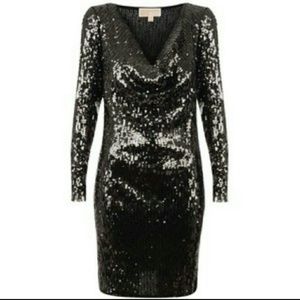 Michael Kors Black Sequin Party Dress