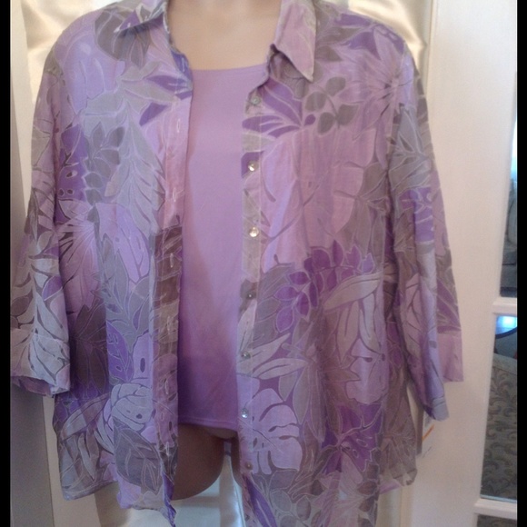 Alfred Dunner plus size tank and button up Blouse