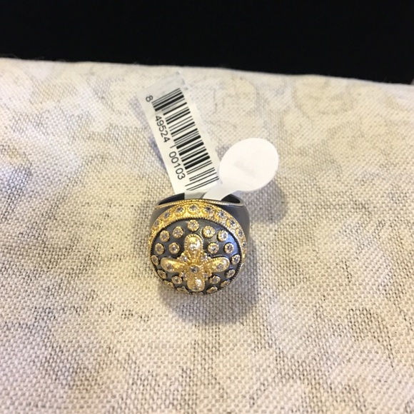 Freida Roman floral stud ring