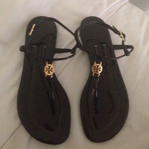 Tory Burch Size 5-1/2Black/Gold sandals