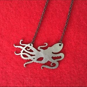 Independent Designer Jewelry - Reversible Wood & Metal Octopus Necklace 🇺🇸 Independent Designer Jewelry - Reversible Wood & Metal Octopus Necklace 🇺🇸