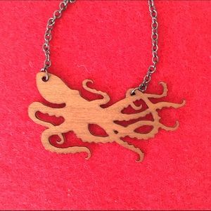 Independent Designer Jewelry - Reversible Wood & Metal Octopus Necklace 🇺🇸 Independent Designer Jewelry - Reversible Wood & Metal Octopus Necklace 🇺🇸