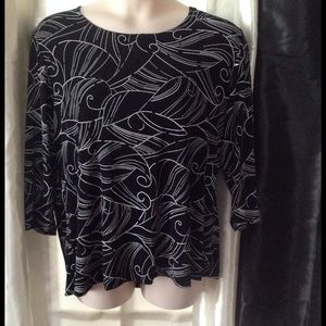Black and white womens plus size blouse