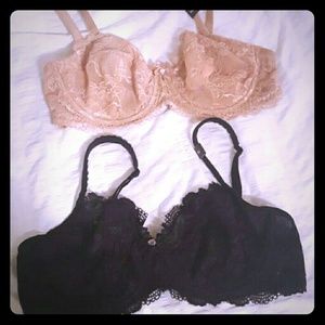 (2!!) BNWT VS Body by Victoria Lace Bras 36D