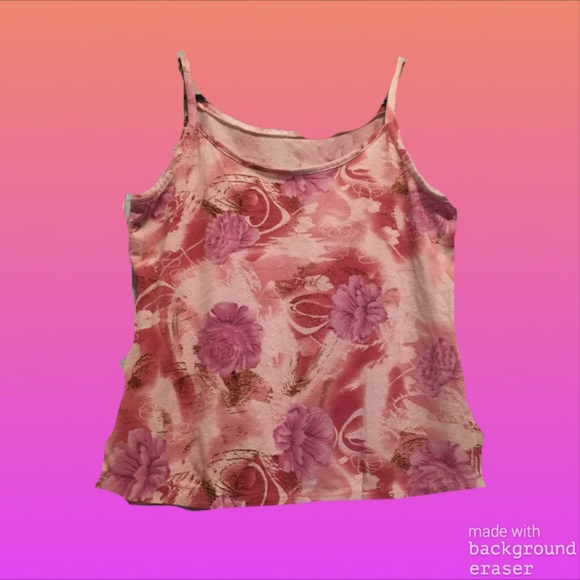💐 Pink Floral Spaghetti Strap Shirt 💐