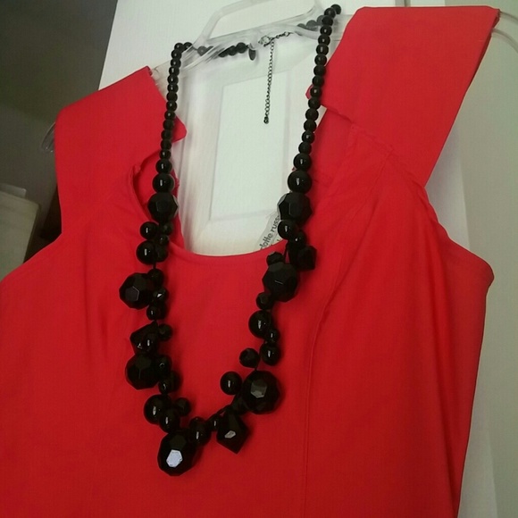 Mark bulky black plastic necklace