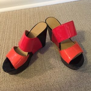 Nine West leather wedges