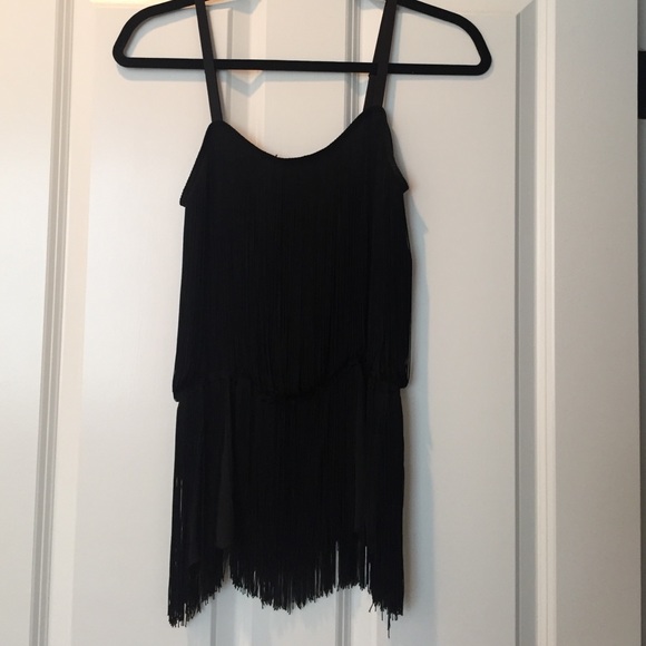 Black fringed Theory top