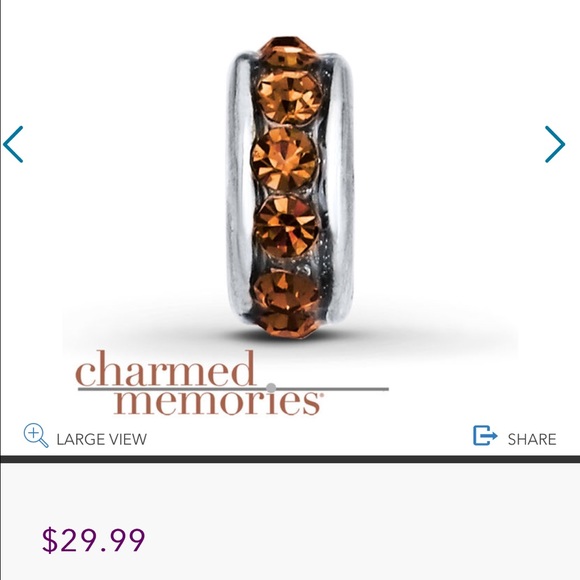 Kay's Charmed Memories Orange Crystal Spacer