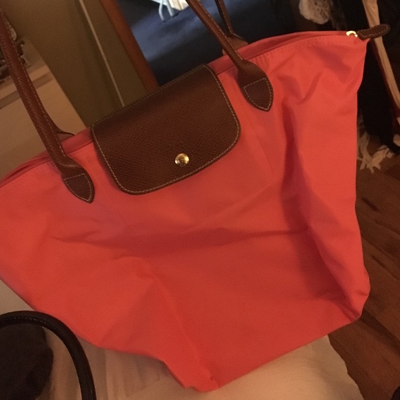 Longchamp nylon coral tote