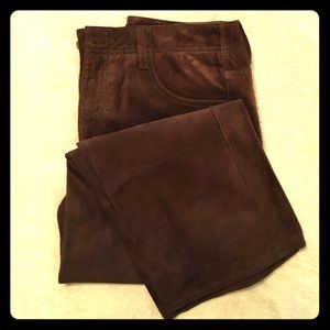 Chocolate brown suede pants