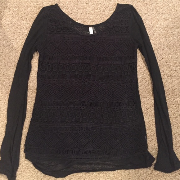 Urban Outfitters Black Holey Long Sleeve