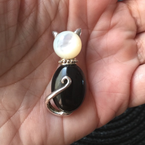 Vintage Sterling Silver Cat Pin/Pendant