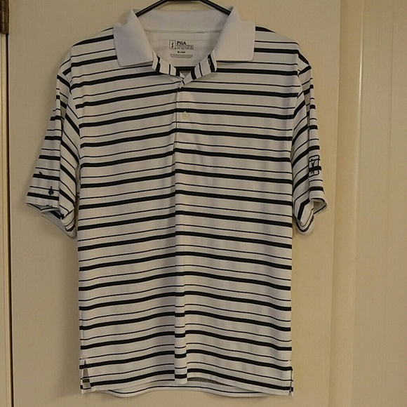 Black and white golf shirt