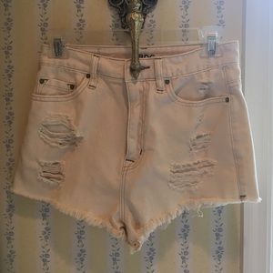 BDG cream high waisted shorts