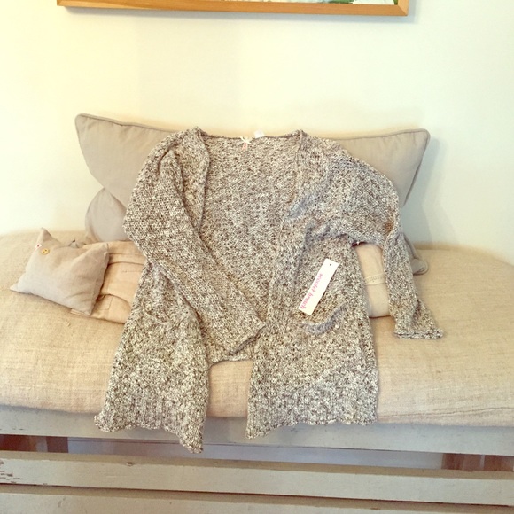 Girls Gray and White Cardigan NWT