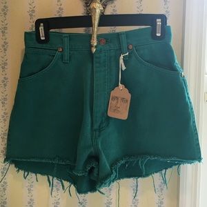 Vintage wrangler turquoise high waisted shorts