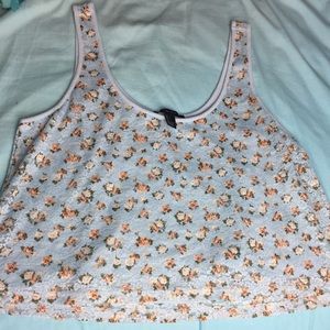 Floral Blue Crop Top